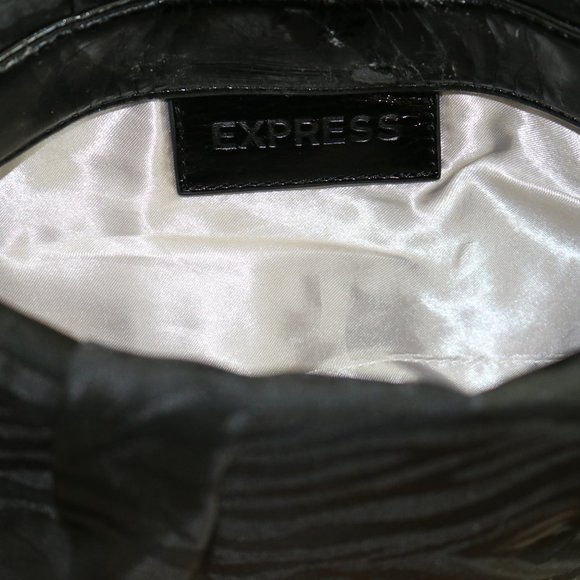 Express Black on Black Zebra Print Clutch - Picture 5 of 5